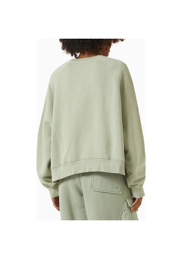 Represent Initial V Notch Sweater, Pamuklu Fleece, Minimalist Ve Lüks Günlük Sweater Yeşil