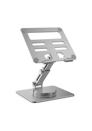 Ebitda Telefonlar, Tabletler Mt136 Alüminyum Standı, Ayarlanabilir, Masaüstü Tutucu, 360 Döndürülebilir, Katlanabilir, Gümüş