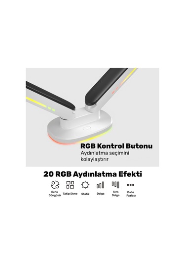 Npo Std54024hlw Elysium 27"-35" Amortisörlü Rgb Profesyonel Gaming Vesa Çift Kol Monitör Tutucu