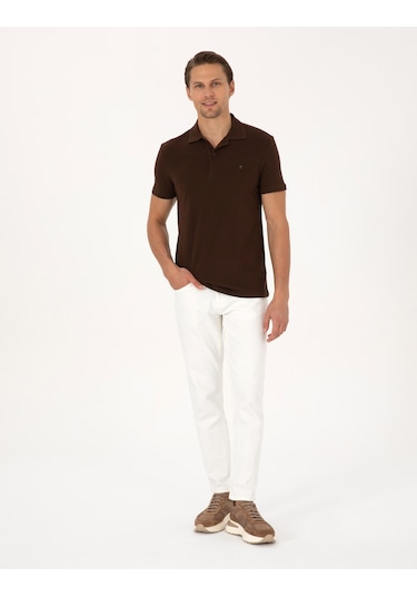 Pierre Cardin Erkek Koyu Kahverengi Tişört Basic 50325323-vr084 Koyu Kahverengi