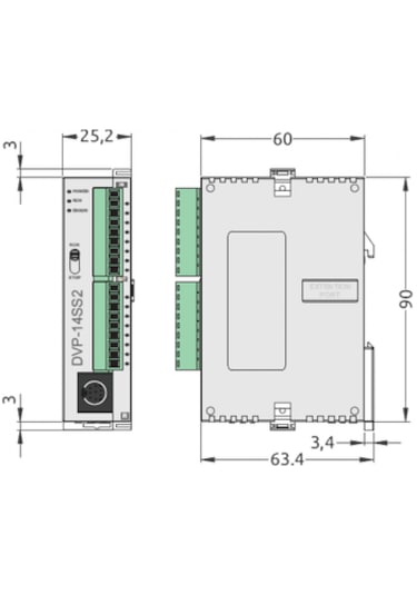 Delta Dvp14ss211r 24vdc Röle Çıkışlı Cpu Plc