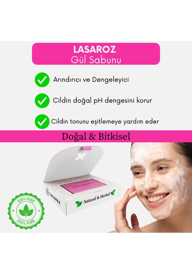 Gül Sabunu Doğal Bitkisel Arındırıcı Dengeleyici Sabun 100 Gr