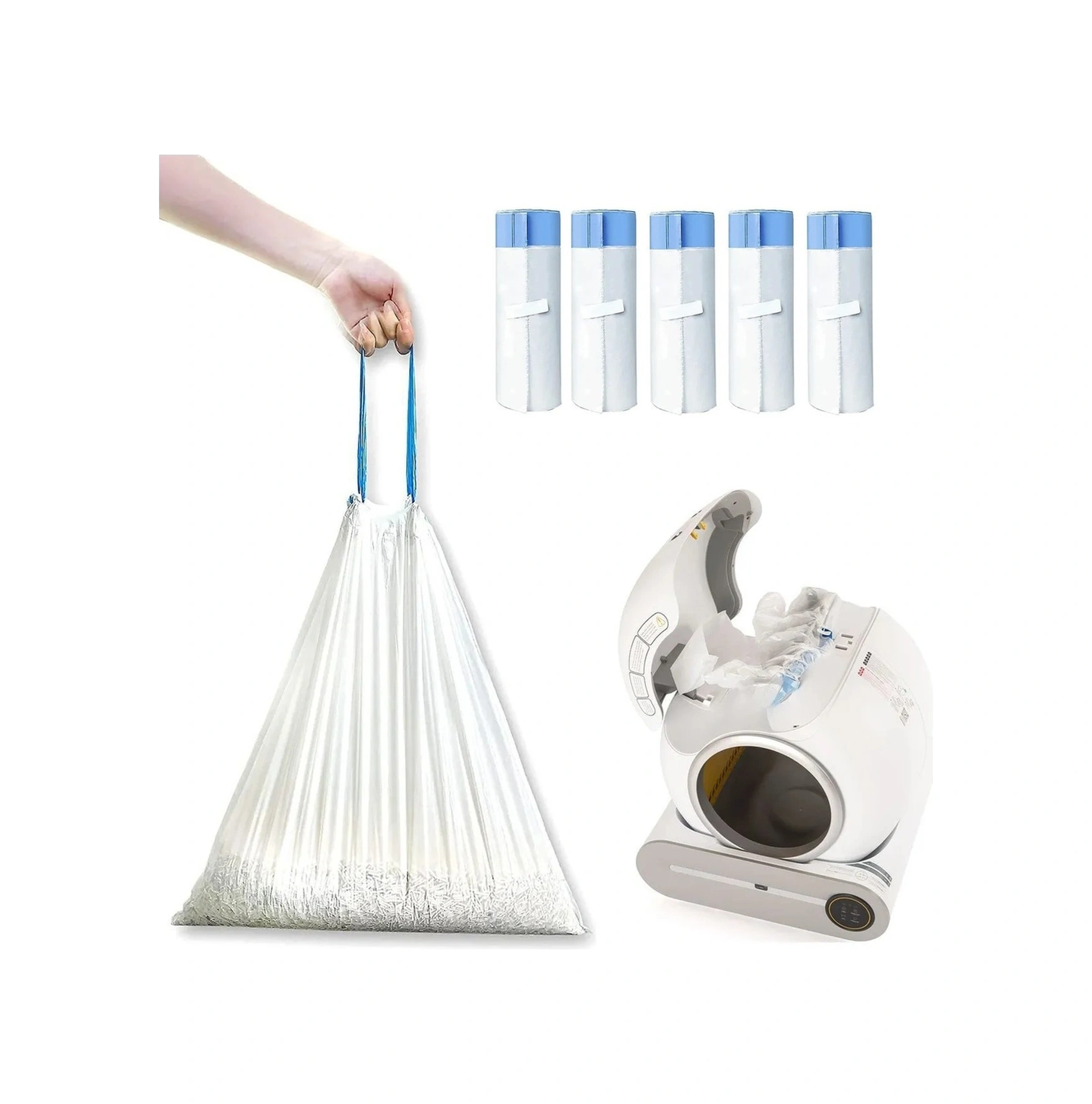 Haustier Otomatik Kedi Tuvaleti Çöp Poşeti 75 Adet 5x15