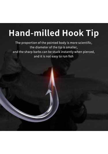 Krallık 3x Karbon Çelik Güçlü Tiz Kanca Olta Takımı Kanca Yüksek Mukavemetli Tuzlu Su Korozyon Önleyici Balıkçılık Kanca 4