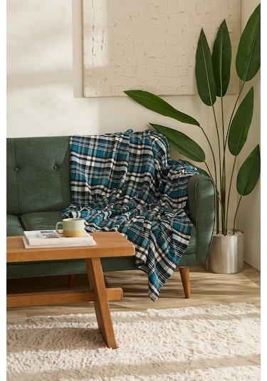 Karaca Home Flanel Throw Tv Battaniyesi Petrol Yeşili