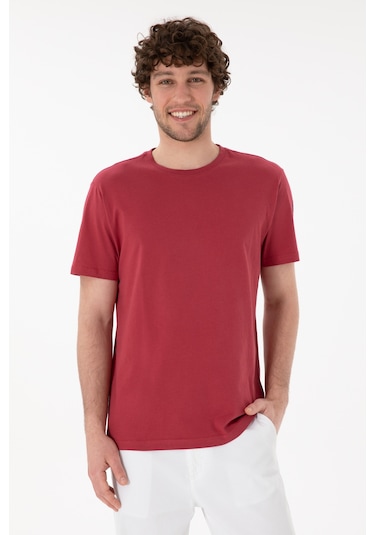 U.S. Polo Assn. Erkek Regular Fit Bisiklet Yaka Vişne Basic Tişört 50305985-VR223 U.S. Polo Assn. Erkek Regular Fit Bisiklet Yaka Vişne Basic Tişört 50305985-VR223