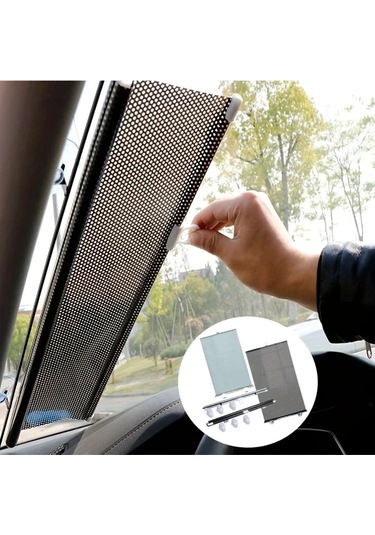 Xuweiwei Genişletilebilir Araç Güneşlik Seti - Ön Arka Camlar Ve Rüzgarlık İçin 15.75 X 49.21 İn Siyah Uv Korumalı Isı Yalıtımı