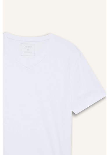 Defacto Slim Fit Dar Kesim V Yaka Üst D6187ax25wnwt34 Beyaz