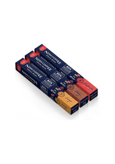 Nish Coffee Nespresso Uyumlu Kapsül Kahve 3'lü Set Lungo,ıtaly,risteretto -30 Adet Kapsül Kahve