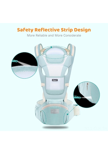 Xindoker Pamuklu Bebek Taşıma Koltuğu - Multifonksiyonel Bel Aleti, Hava Geçirgen, Rahat Oturma, Yeşil/pembe/koyu Mavi Seçenekleri