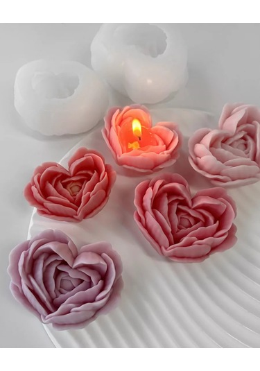Wick24 Silikon Kalıp Gül Kalp 242727024