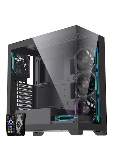 Gameline Elıte 5x Rgb Fan Kumandalı Usb 3.0 Atx Gaming Bilgisayar Kasası Siyah