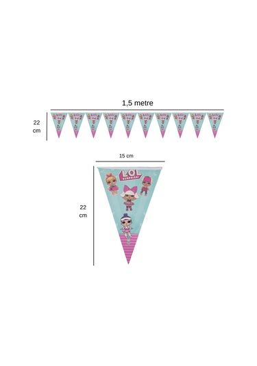 Lol Bebek Temalı Flama Bayrak Set Süs Tüm Yaşlar