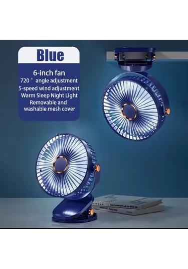 Yüksek Performanslı Pratik Taşınabilir Şarjlı Işıklı 5 Kademeli Masaüstü Fan Laciver Vnt-02