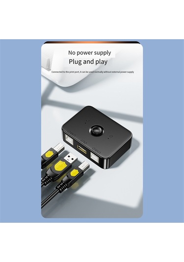 Sointeresting Usb Yazıcı Paylaşım Cihazı 2 Port Usb2.0 Seçici Yazıcı Paylaşım Çevre Birimi Yazıcı İçin Usb Ayırıcı Paylaşım Yazıcısı