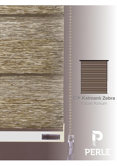 Br Perle Vizon Renk Bambu Stor Zebra Perde Yüksek Kalite Alüminyum Kasa Vizon