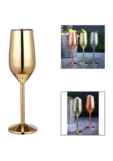 Suntek Şarap Kadehleri Şampanya Kokteyl Bardakları Parti 220ml-altın 220ml Altın