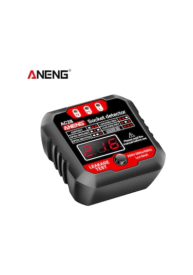 Lemestar Aneng Ac28 Siyah Amerikan Standart Soket Testeri - Polarity, Zero Fire Ground Kontrolü Ve Akıntı Tespiti İle Elektrik Güvenliği