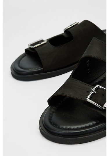 Valmenti Clemente Erkek Siyah Hakiki Deri Düz Terlik 537 518-val Erk Trlk Y23 Siyah