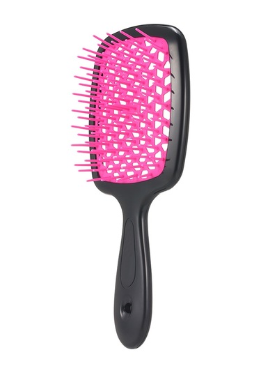 Vkemall Kuru Islak Kullanım Saç Testeresi - Dürtme Ve Statikten Koruma, Saç Düzleştirme İle Masaj Özelliği, Koyu Pembe