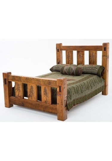 Masifart_Mobilya Masifart Bacata Ahşap Karyola Klasik Ahşap Yatak Başlığı Çift Kiş