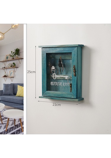 Akrilik Anahtar Kutulu Mavi Anahtar Saklama Kutusu, Duvara Monte Ev A