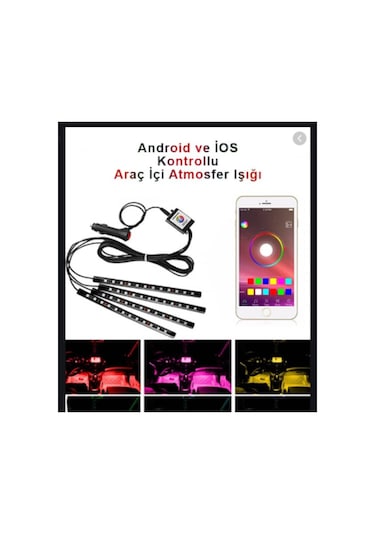 Araç Içi Aydınlatma Kumandalı Müziğe Duyarlı Led Ayak Altı Led (387342768)