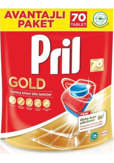 Pril Gold Bulaşık Makinesi Deterjanı 4 x 70 Tablet