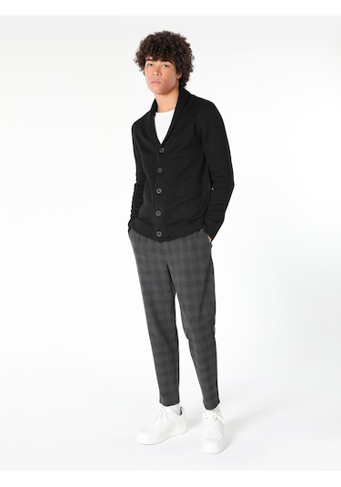 Colin's Slim Fit Düğmeli Siyah Erkek Hırka CL1059692_Q1.V2_BLK