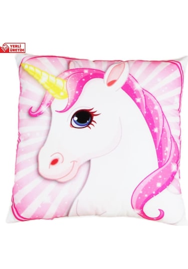 Unicorn Işıklı Biblo Masa Gece Lambası Puf Yastık Unicorn Kalemliklik Hediye Seti