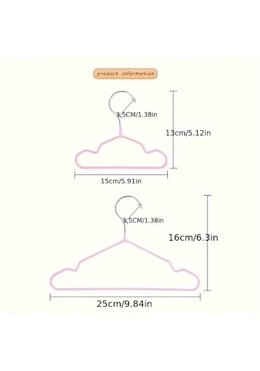 Willowhaven 10 Adet Pembe Mini Kedi Askısı Kaymaz Metal Mağaza Askılık Pembe