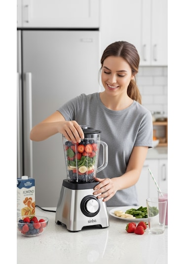 Sinbo SHB - 7519  1.5 L 6 lı Çelik Bıçak Buz Kırma Paslanmaz Turbo Blender