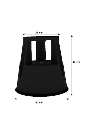 Basamaklı Kaymaz Tabure Siyah çok Renkli