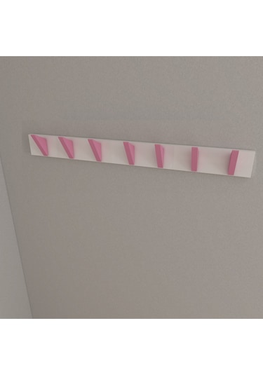 Hepsi3boyutlu Modern Duvar & Kapı Kanca Askılık - 7 Adet Pembe Kanca Askılık - Model No : 5 Pembe