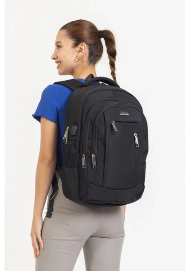 Siyah Sportif Darbe Emici Su Geçirmez 14-16 İnç Laptop Sırt Çantası Renkli Çok Renkli
