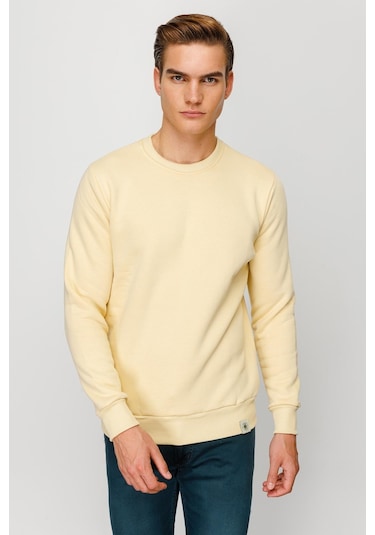 Igs İgs Erkek Sarı Standart Bisiklet Yaka Sweatshirt Sarı