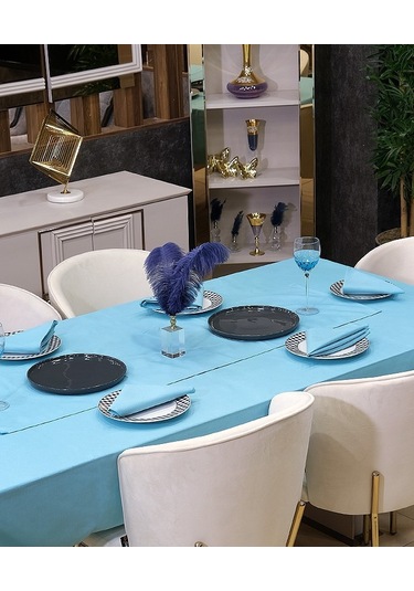 Dream Kumaş Peçete Modelleri Leke Tutmaz Kumaş Peçete Çeyiz Seti 6lı Paket Açık Mavi