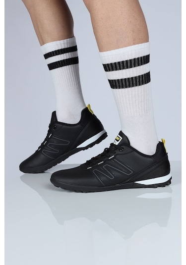 Jump 29112 Siyah Halı Saha Krampon Futbol Ayakkabısı Beyaz - Siyah