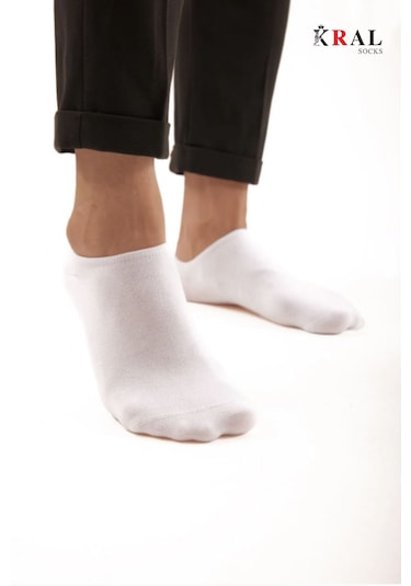 Kral Socks Kadın - Erkek Pamuklu Terletmez 10'lu - 10 Çift Yazlık Görünmez Çorap Beyaz