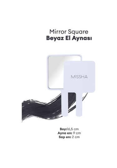 Missha Mirror Square Şık Tasarımlı El Makyaj Aynası Beyaz