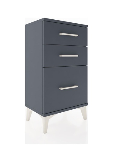 Arges Komodin 3 Çekmeceli 44x30x80 Antrasit-antrasit Antrasit