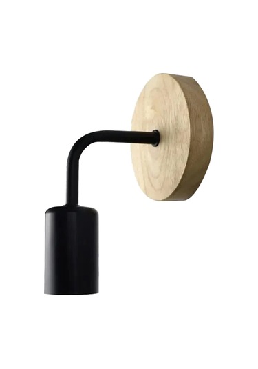 Ahşap Duvar Lambası Vintage Aplik Duvar Aydınlatma Armatürü E27 Retro Lamba Diğer