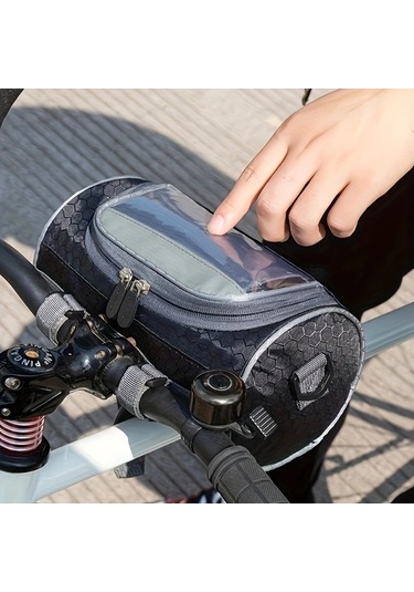 Willowhaven 1pc Siyah Yüksek Kalite Bisiklet Gidon Çantası - Ayarlanabilir Esnek Kayış Dayanıklı Motor Ve Bisiklet Ön Montaj Depolama Poşu Haki