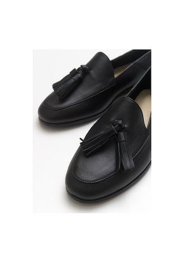 Luvishoes F04 Siyah Cilt Hakiki Deri Ayakkabı Siyah