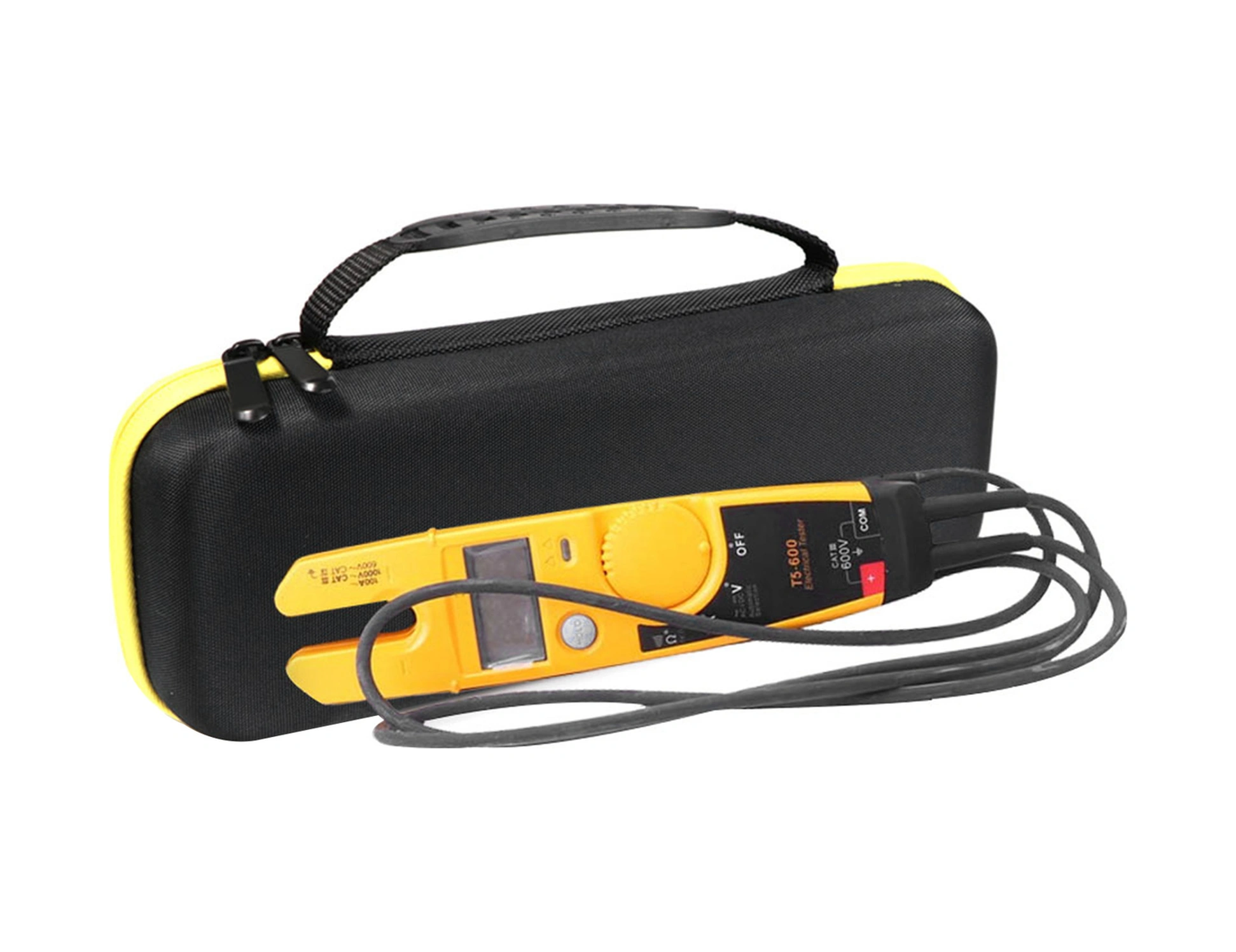 Folinda Fluke T5-1000/t5-600 İçin Taşınabilir Sert Zırhlı Kılıf - Eva Ve Oxford Kumaşı Multimetre Saklama Çantası Siyah Siyah