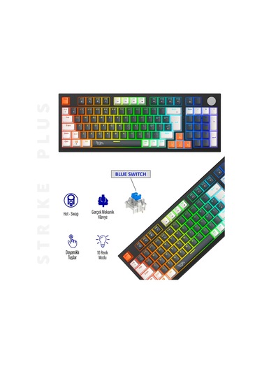 Rgb Kablolu Mekanik Oyuncu Klavyesi Mavi Switch Gasket Yapı Rgb Gaming Kablolu Klavye, Gaming Keyboard Rgb Gameagle Numpadli Full