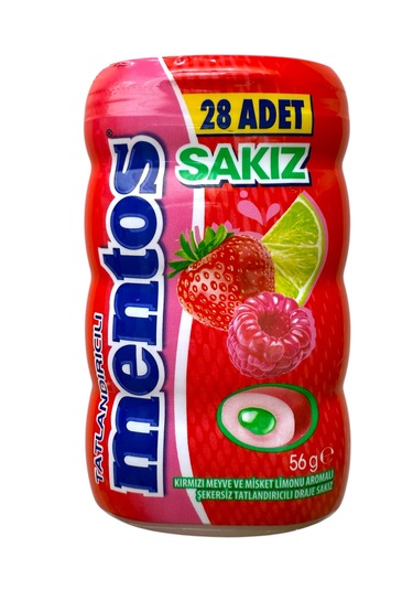 Mentos Kırmızı Meyve Misket Limonlu Draje Sakız 56 G 6 Adet