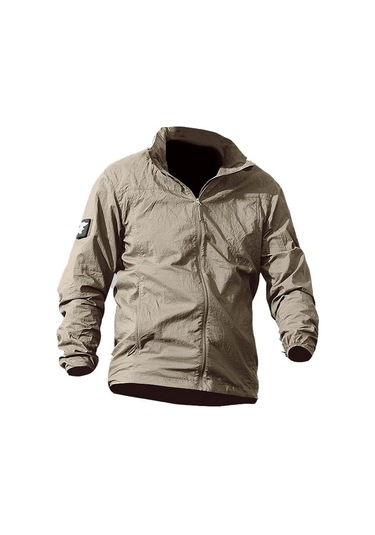 Su Geçirmez Hızlı Kuru Taktik Deri Ceket Erkekler Kapşonlu Yağmurluk Ince Rüzgarlık Güneş Koruyucu Ordu Askeri Ceket Haki