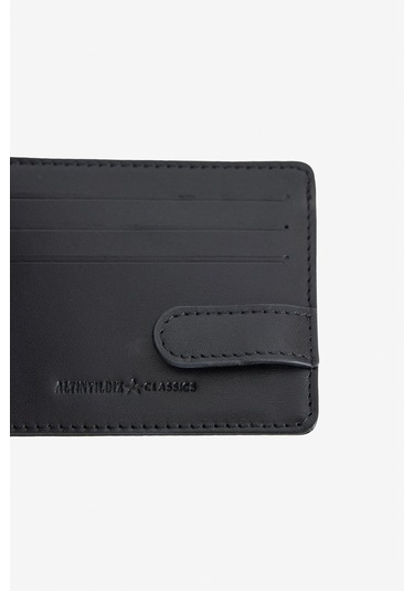AC&Co / Altınyıldız Classics Erkek Siyah %100 Hakiki Deri Kartlık Siyah