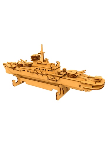 The Cruiser Warship Ahşap Maket Seti Dıy Savaş Gemisi Koleksiyoner Modeli 123 Parça